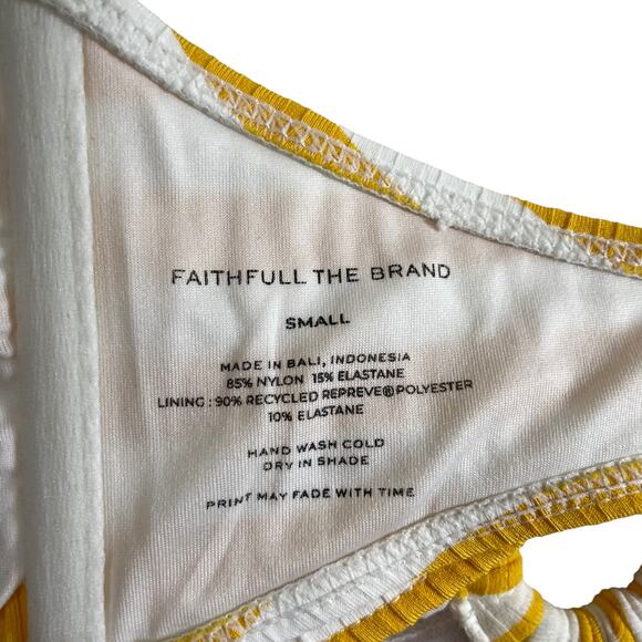 NWT FAITHFULL THE BRAND Swim Malady Bikini Top Striped Yellow Size Small 4 New - Picture 5 of 8